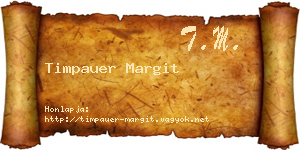 Timpauer Margit névjegykártya